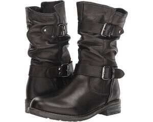 Eric Michael Womens Noelle Motorcycle Boots EU 42 US 11.5-12 Black Leather NWOB